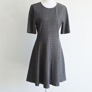 Theory Albita RS Dark Grey Fit And Flare Tweed Career Wear Dress Women's Size 6